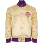Mitchell & Ness NBA Fashion Lightweight Gold Satin Jacket - Los Angeles Lakers